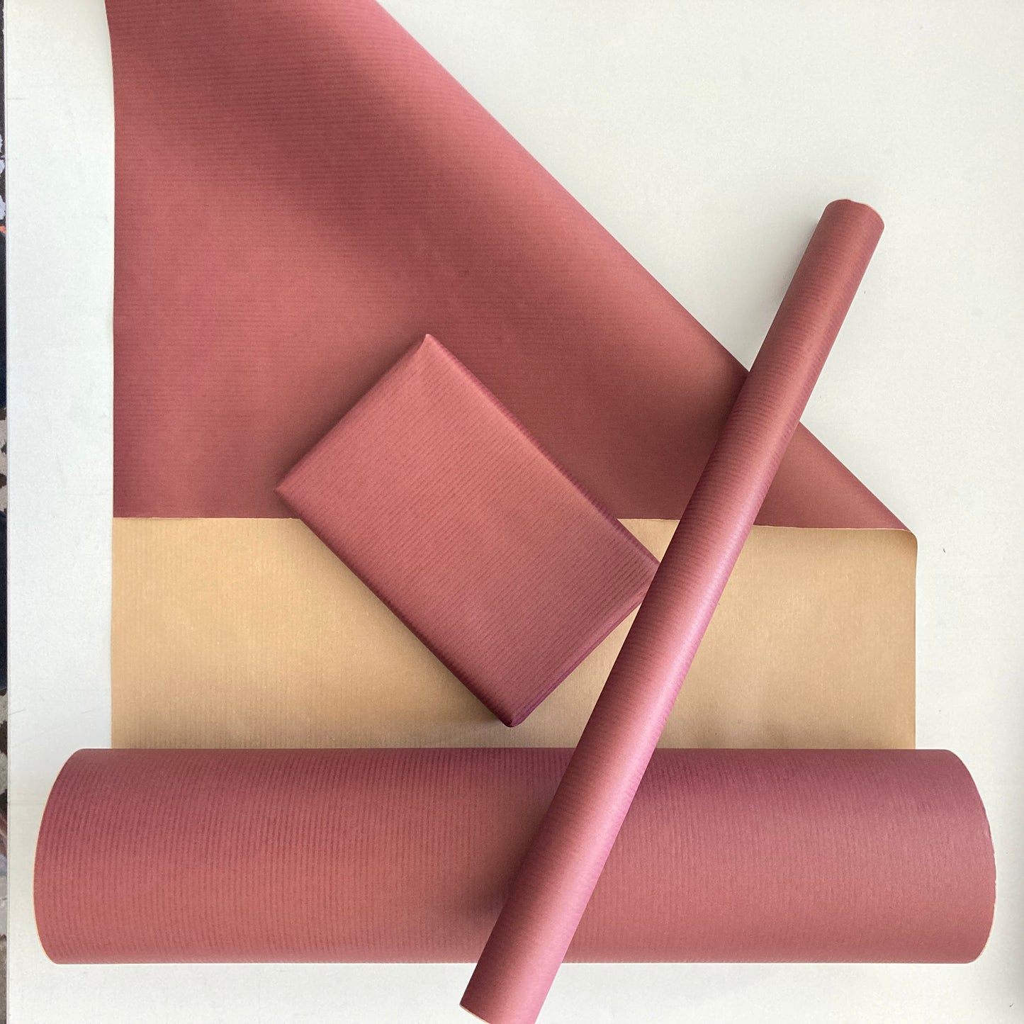 Wrapping Paper Burgundy 50CM Wide Eco Friendly, 100% Recycled Kraft | Recyclable, Sustainable, Plastic Free Gift Wrap