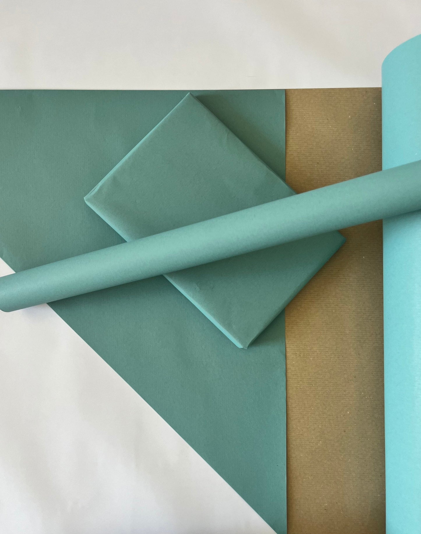 Wrapping Paper Turquoise Blue 50CM Wide Eco Friendly, 100% Recycled Kraft | Recyclable, Sustainable, Plastic Free Gift Wrap