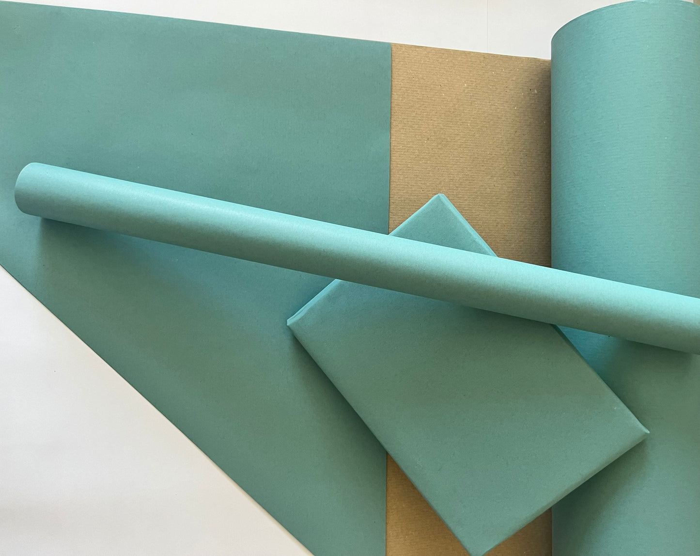 Wrapping Paper Turquoise Blue 50CM Wide Eco Friendly, 100% Recycled Kraft | Recyclable, Sustainable, Plastic Free Gift Wrap