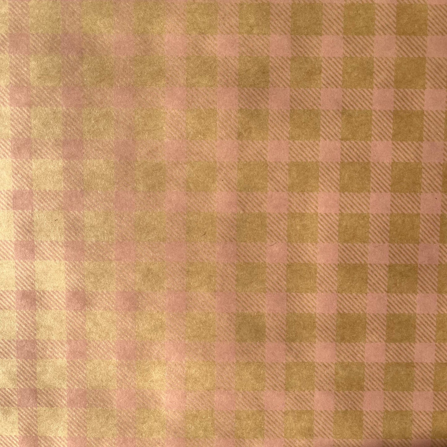 Wrapping Paper Baby Pink Gingham Check 50CM Wide Eco Friendly, 100% Recycled Kraft | Recyclable, Sustainable, Plastic Free Gift Wrap