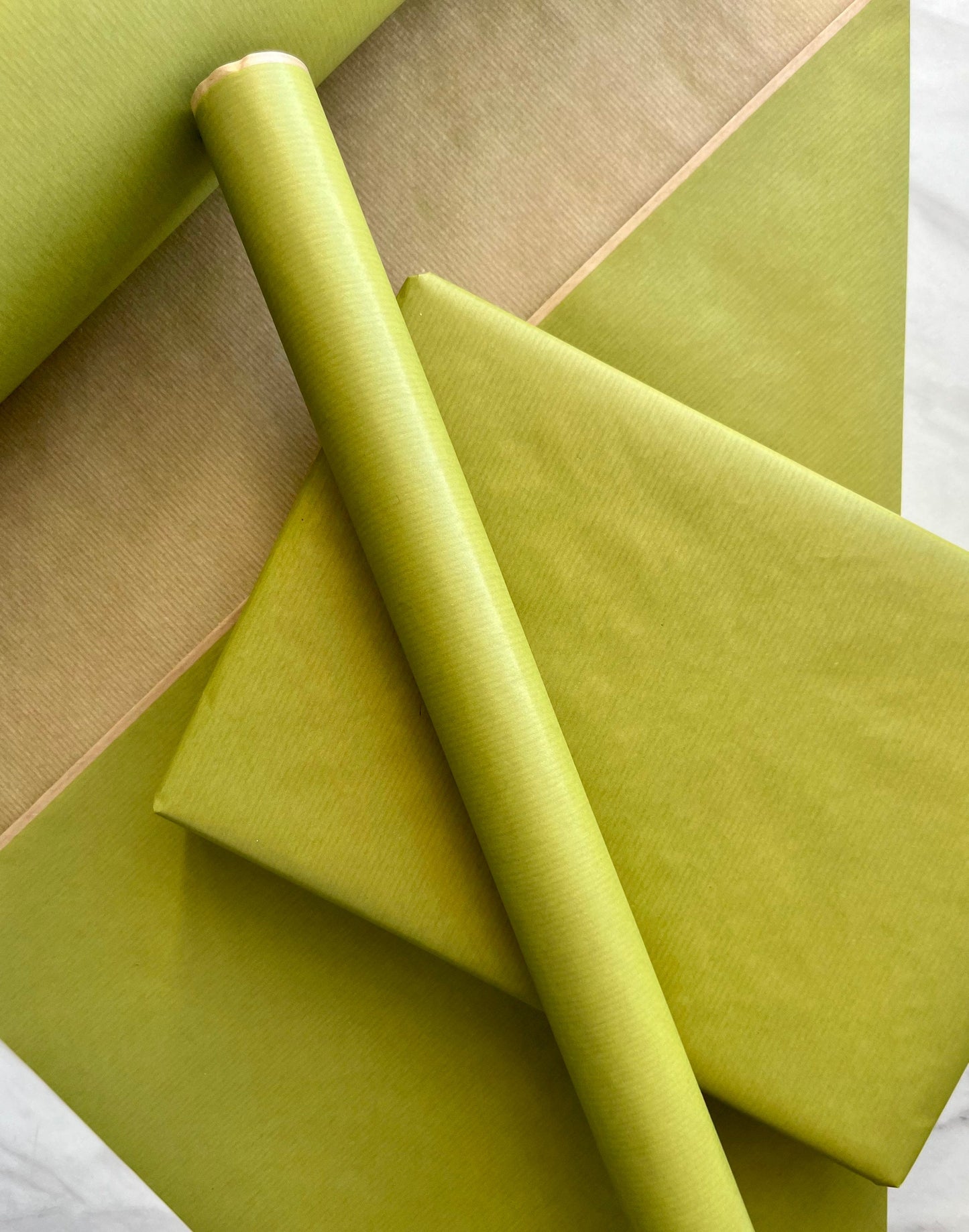 Wrapping Paper Olive Green 50CM Wide Eco Friendly, 100% Recycled Kraft | Recyclable, Sustainable, Plastic Free Gift Wrap