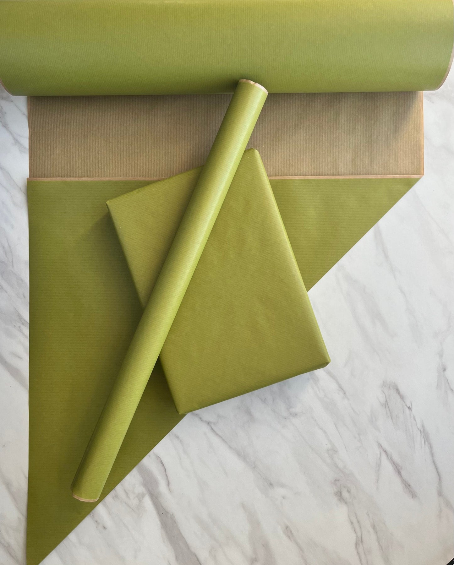 Wrapping Paper Olive Green 50CM Wide Eco Friendly, 100% Recycled Kraft | Recyclable, Sustainable, Plastic Free Gift Wrap