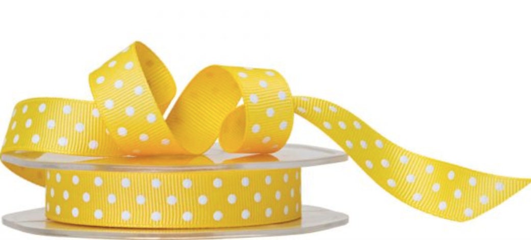 Polka Dot Grosgrain Ribbon, Christmas Anniversary Birthdays Gift Bows Decoration Boys Girls Black White, Pink, Yellow, Green