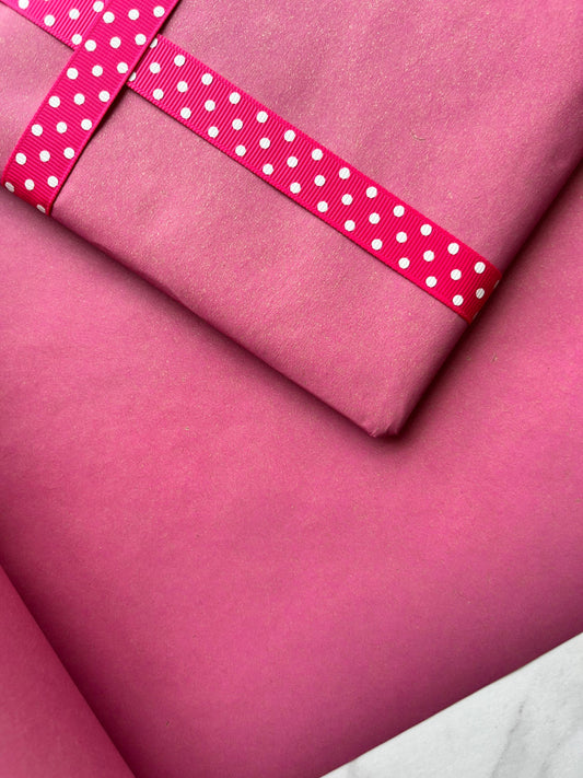Wrapping Paper Matt Pink 50CM Wide Eco Friendly, 100% Recycled Kraft | Recyclable, Sustainable, Plastic Free Gift Wrap