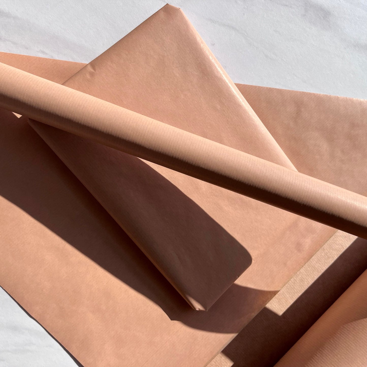 Wrapping Paper Pale Peach 50CM Wide Eco Friendly, 100% Recycled Kraft | Recyclable, Sustainable, Plastic Free Gift Wrap
