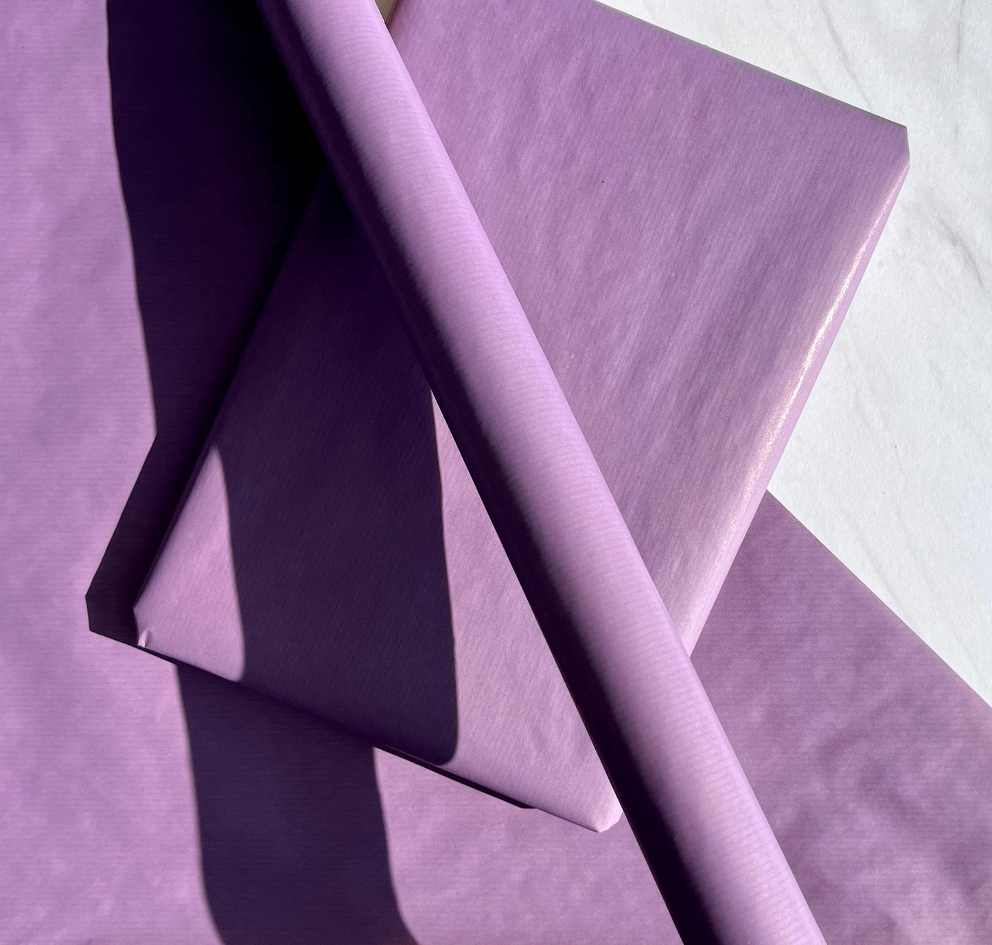 Wrapping Paper Lavender Purple lilac 50CM Wide Eco Friendly, 100% Recycled Kraft | Recyclable, Sustainable, Plastic Free Gift Wrap