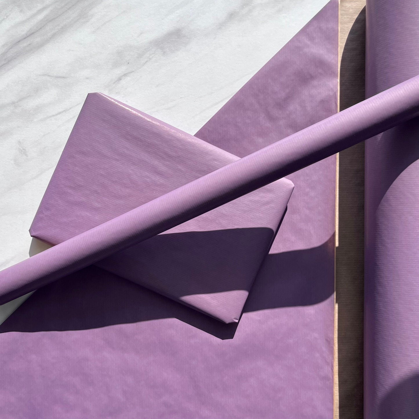 Wrapping Paper Lavender Purple lilac 50CM Wide Eco Friendly, 100% Recycled Kraft | Recyclable, Sustainable, Plastic Free Gift Wrap
