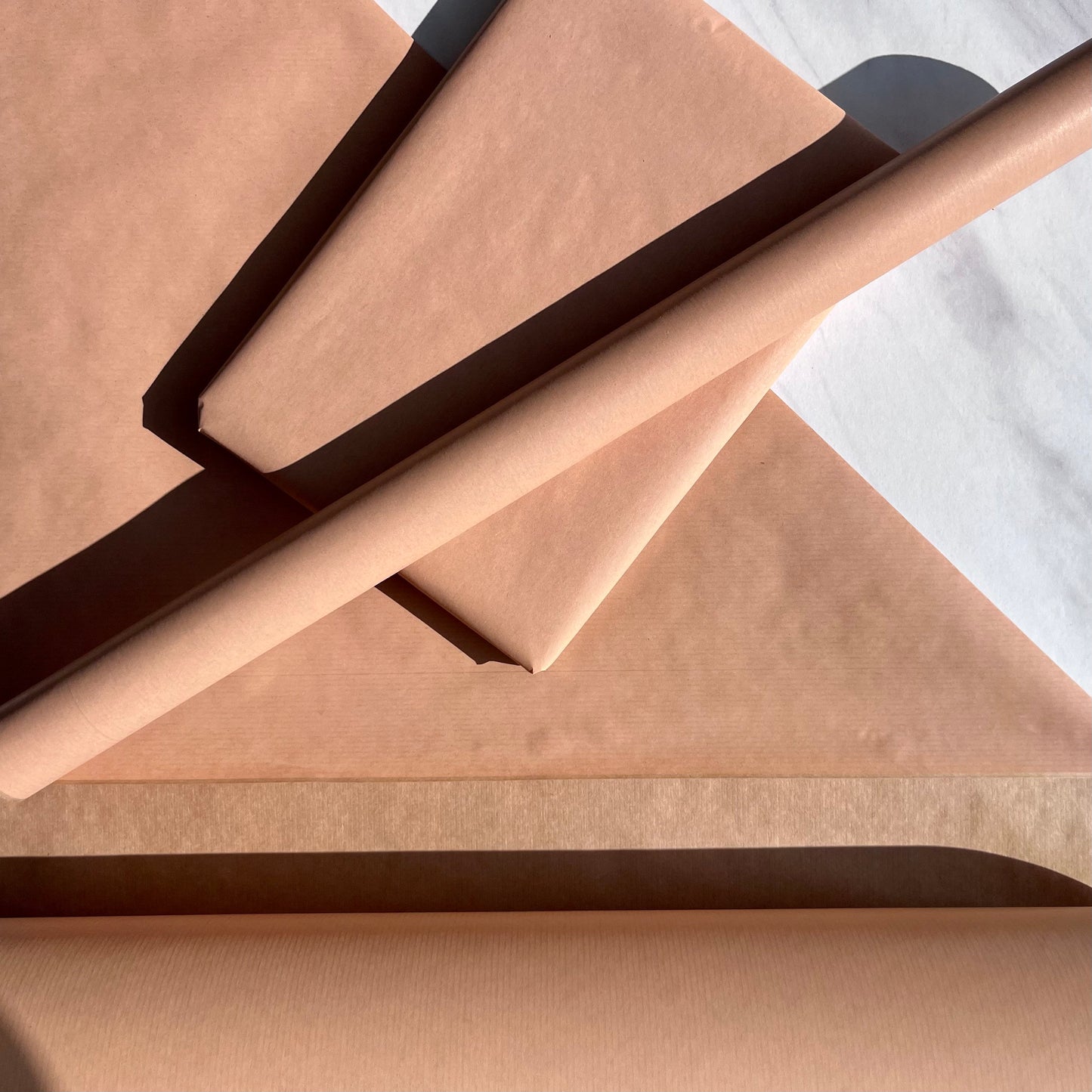 Wrapping Paper Pale Peach 50CM Wide Eco Friendly, 100% Recycled Kraft | Recyclable, Sustainable, Plastic Free Gift Wrap