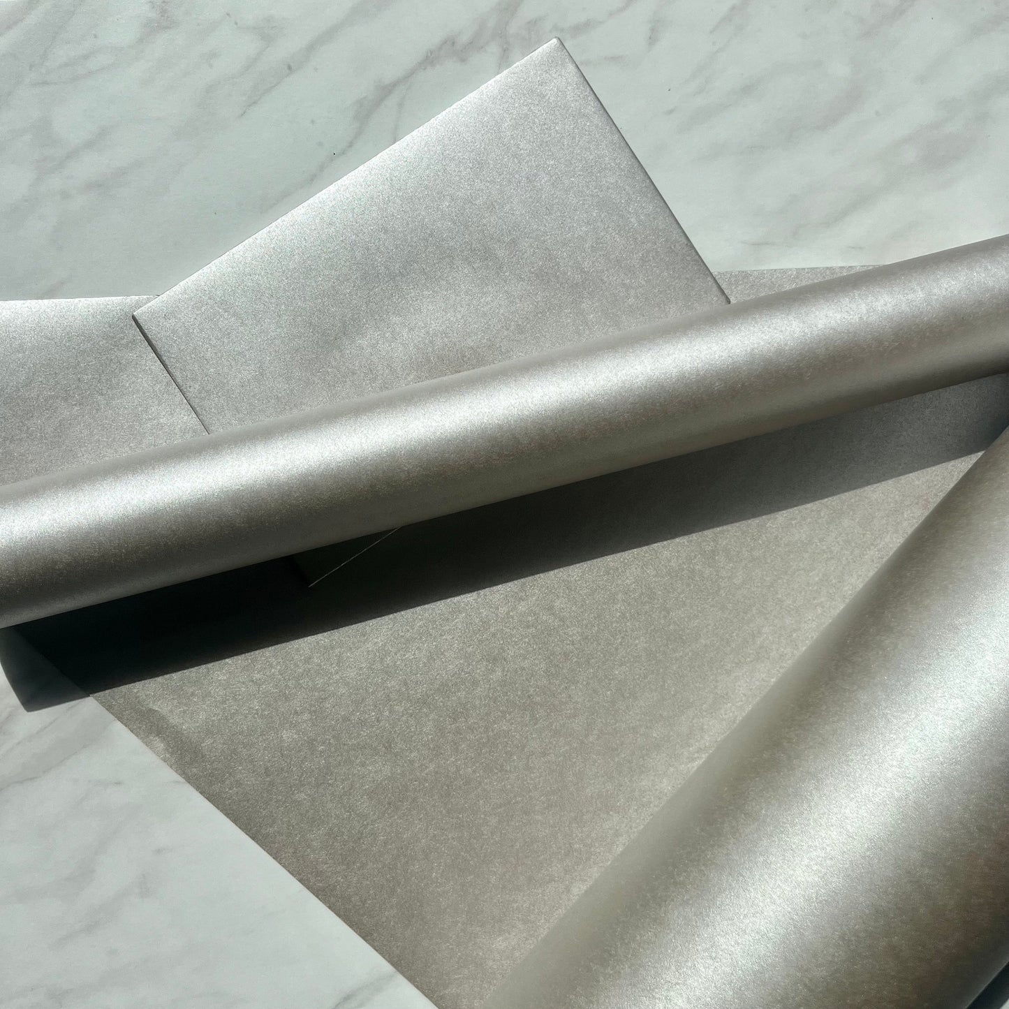 Wrapping Paper Matt Silver 50CM Wide Eco Friendly, 100% Recycled Kraft | Recyclable, Sustainable, Plastic Free Gift Wrap