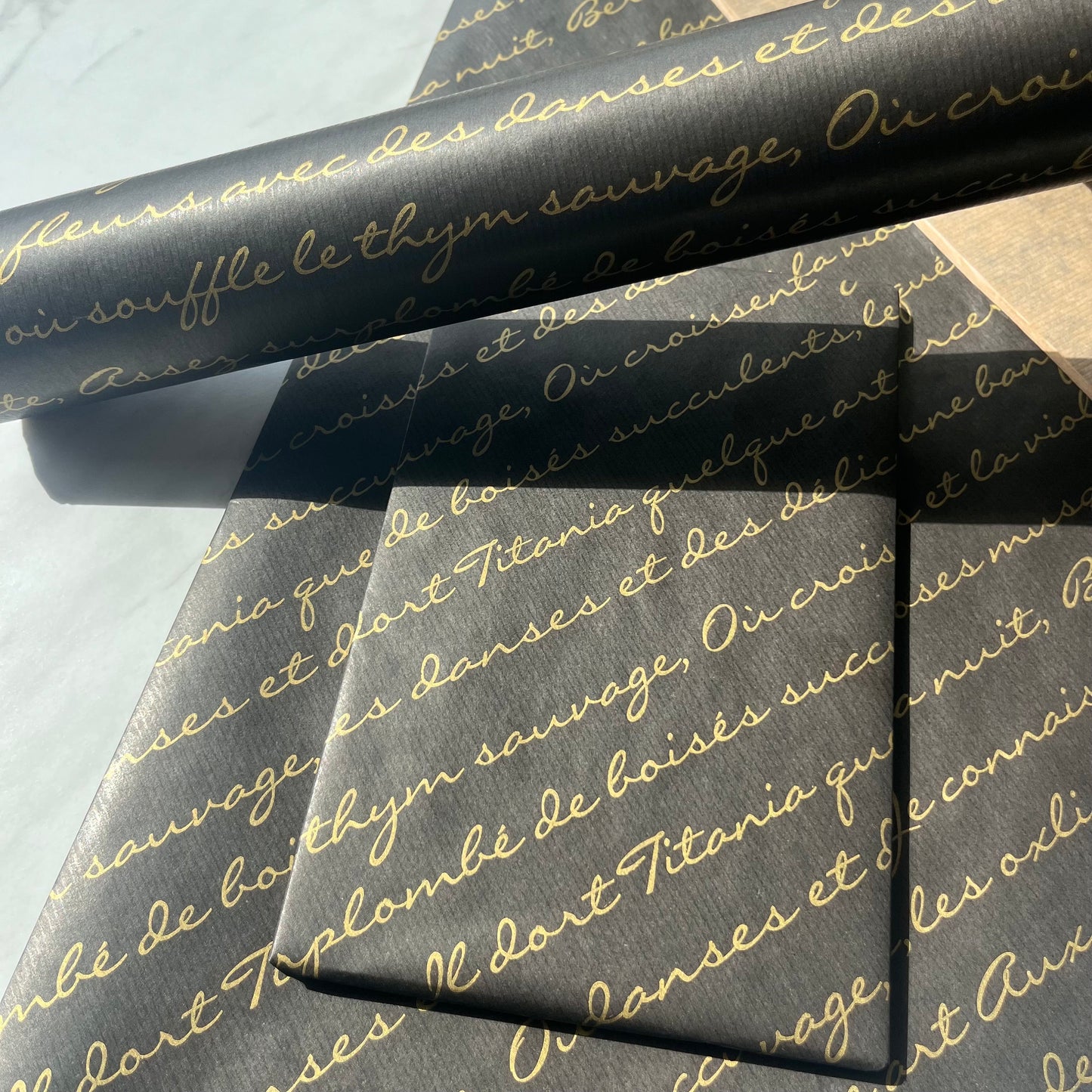 Gold Script Eco Friendly Gift Wrapping Paper, 100% Recycled & Recyclable, Sustainable Kraft Gift Wrapping Paper, Birthday Wrapping Paper