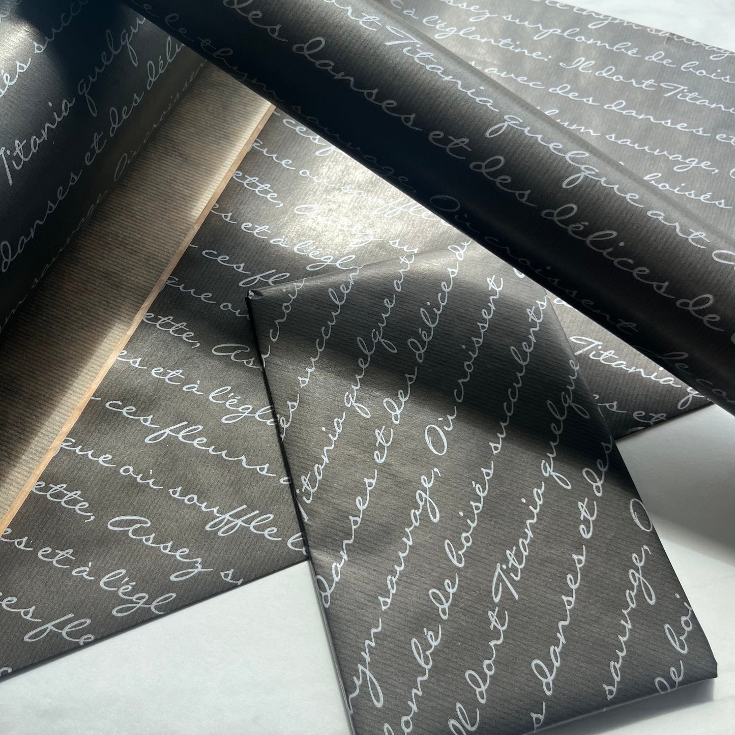 Silver Script Eco Friendly Gift Wrapping Paper, 100% Recycled & Recyclable, Sustainable Kraft Gift Wrapping Paper, Birthday Wrapping Paper