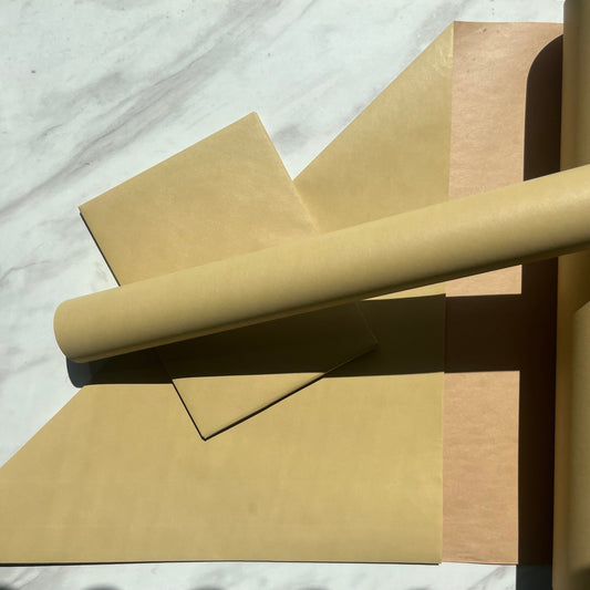 Wrapping Paper Matt Lemon Yellow 50CM Wide Eco Friendly, 100% Recycled Kraft | Recyclable, Sustainable, Plastic Free Gift Wrap
