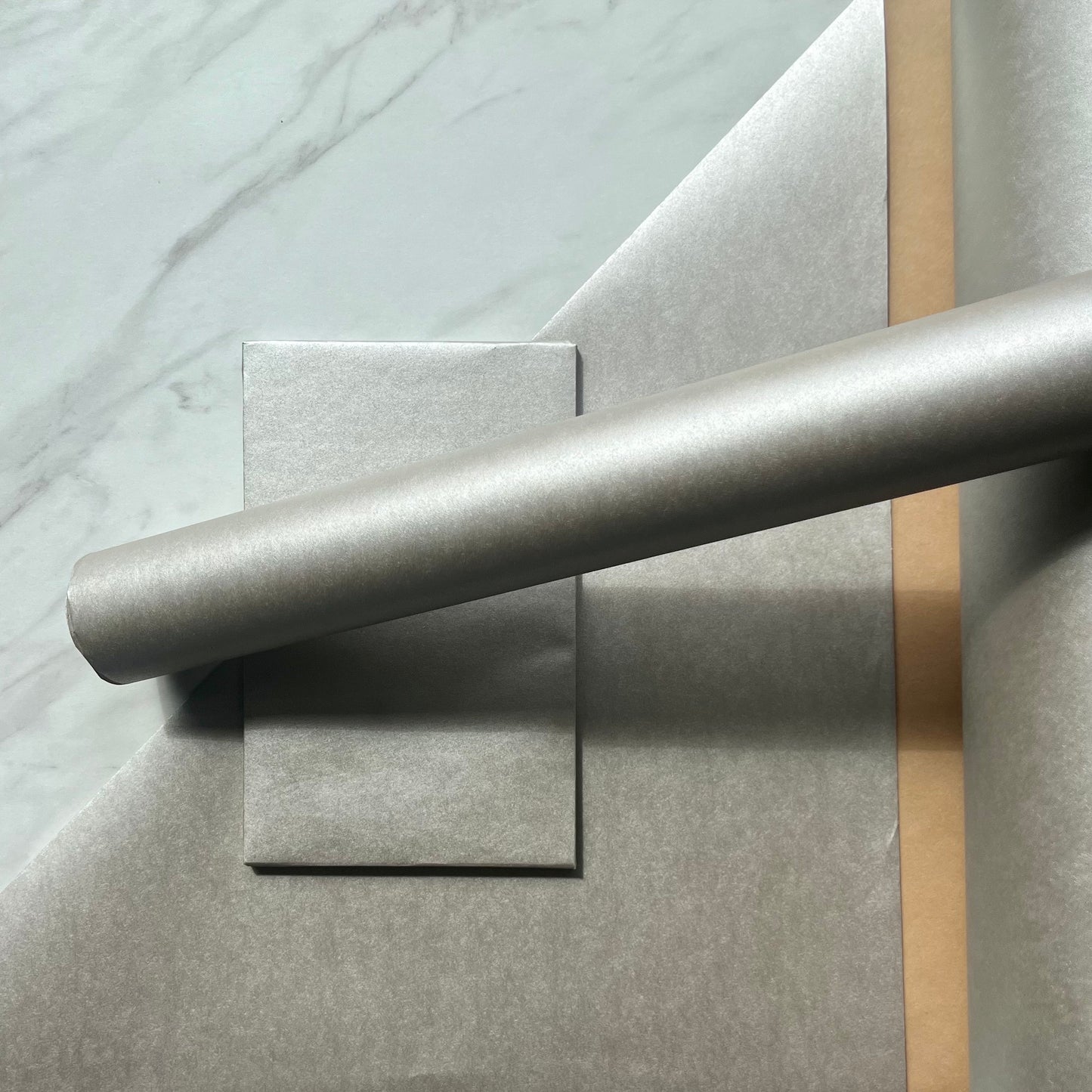 Wrapping Paper Matt Silver 50CM Wide Eco Friendly, 100% Recycled Kraft | Recyclable, Sustainable, Plastic Free Gift Wrap