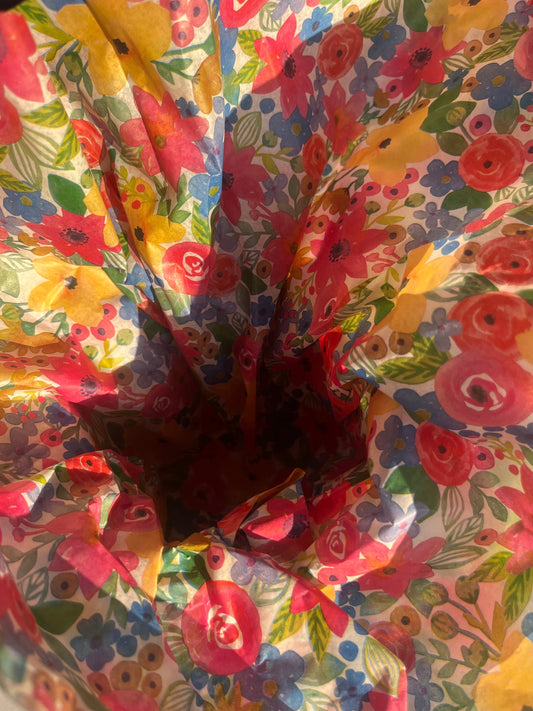 Bright Floral Designer Print Eco Friendly Tissue Paper, 100% Recycled & Recyclable, Birthday Tissue Paper, Luxury Printed Tissue Paper