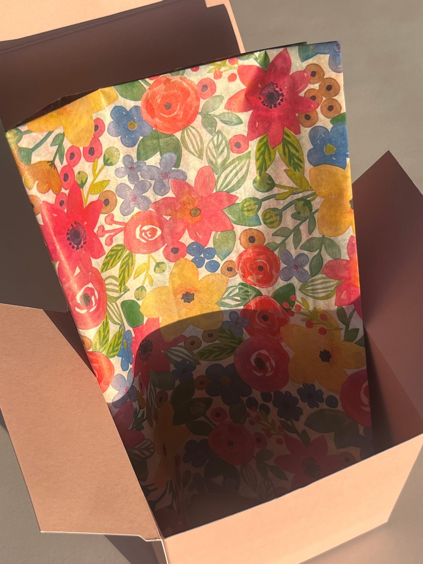 Tissue Paper Bright Floral Print Luxury Thick 18GSM Sheets Eco Friendly Full Size 75cm x 50cm 1-10 Sheets Folded