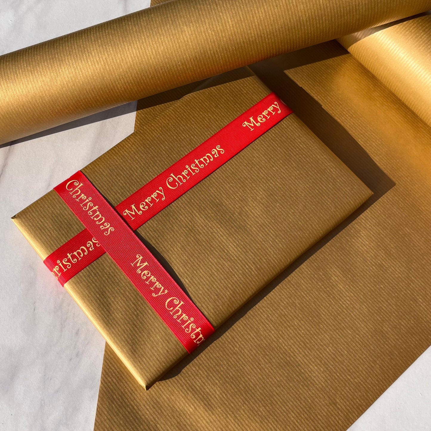 Metallic Gold Lined Eco Friendly Gift Wrapping Paper, 100% Recycled & Recyclable, Sustainable Kraft Wrapping Paper, Birthday Gift Wrap