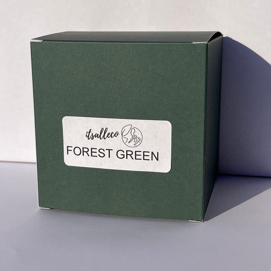 Forest Green Kraft Coloured Flat Pack Gift Candle Boxes 10x10x10 cm, Advent Calendar, Recycled and recyclable.