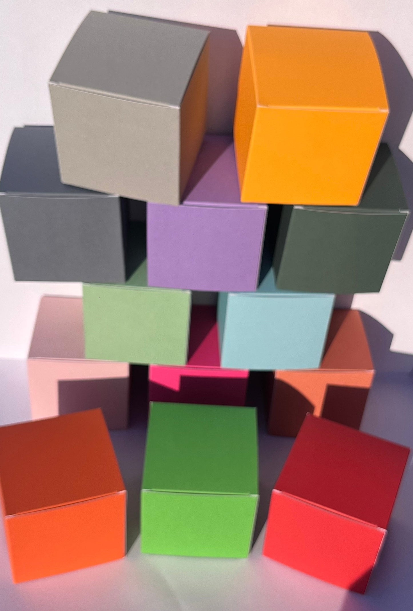 Forest Green Kraft Coloured Flat Pack Gift Candle Boxes 10x10x10 cm, Advent Calendar, Recycled and recyclable.