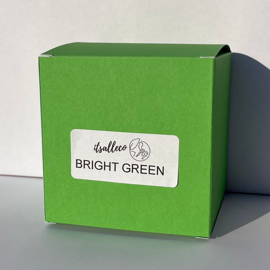 Bright Green Kraft Coloured Flat Pack Gift Candle Boxes 10x10x10 cm, Advent Calendar, Recycled and recyclable.