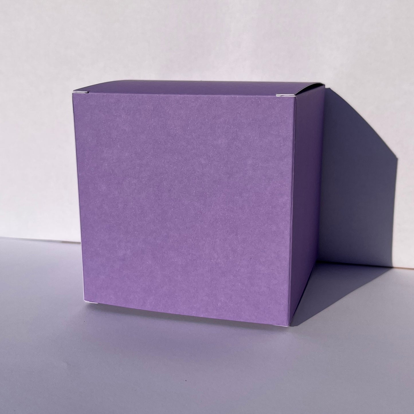 Lavender Kraft Coloured Flat Pack Gift Candle Boxes 10x10x10 cm, Advent Calendar, Recycled and recyclable.