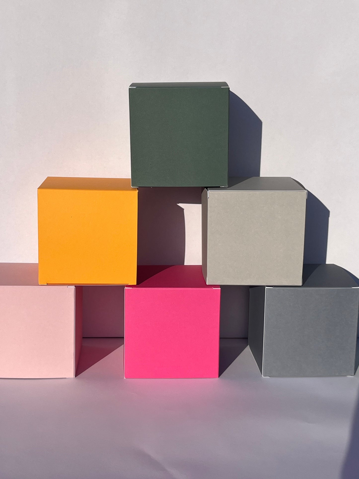 Oatmeal Grey Kraft Coloured Flat Pack Gift Candle Boxes 10x10x10 cm, Advent Calendar, Recycled and recyclable.