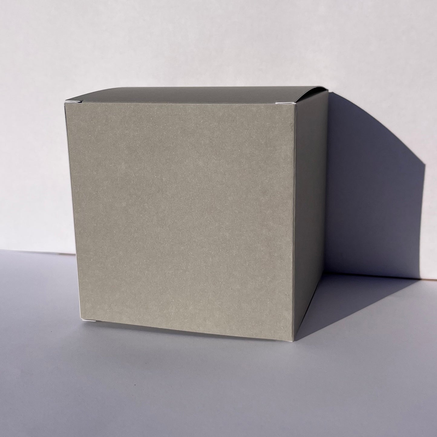 Oatmeal Grey Kraft Coloured Flat Pack Gift Candle Boxes 10x10x10 cm, Advent Calendar, Recycled and recyclable.