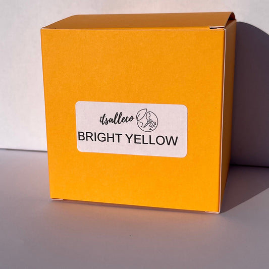 Bright Yellow Kraft Coloured Flat Pack Gift Candle Boxes 10x10x10 cm, Advent Calendar, Recycled and recyclable.