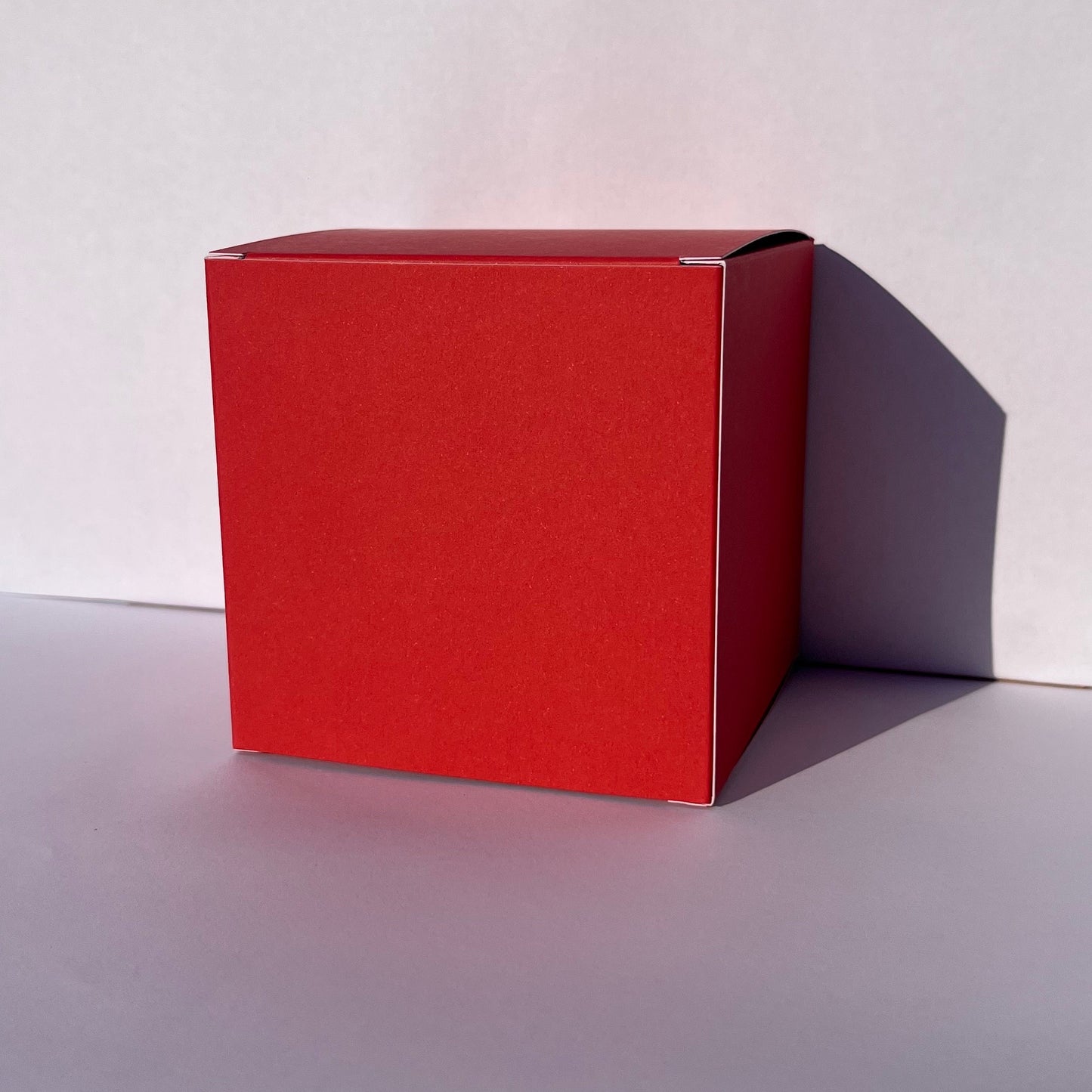 Bright Red Kraft Coloured Flat Pack Gift Candle Boxes 10x10x10 cm, Advent Calendar, Recycled and recyclable.